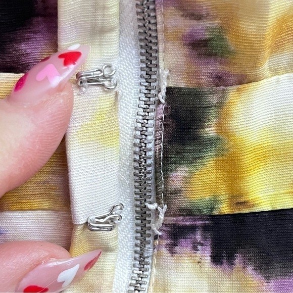 J Crew Size 4 Fleurette Sweetheart Bust Tie Dye Silk & Linen Blend Mini Dress - Picture 11 of 11